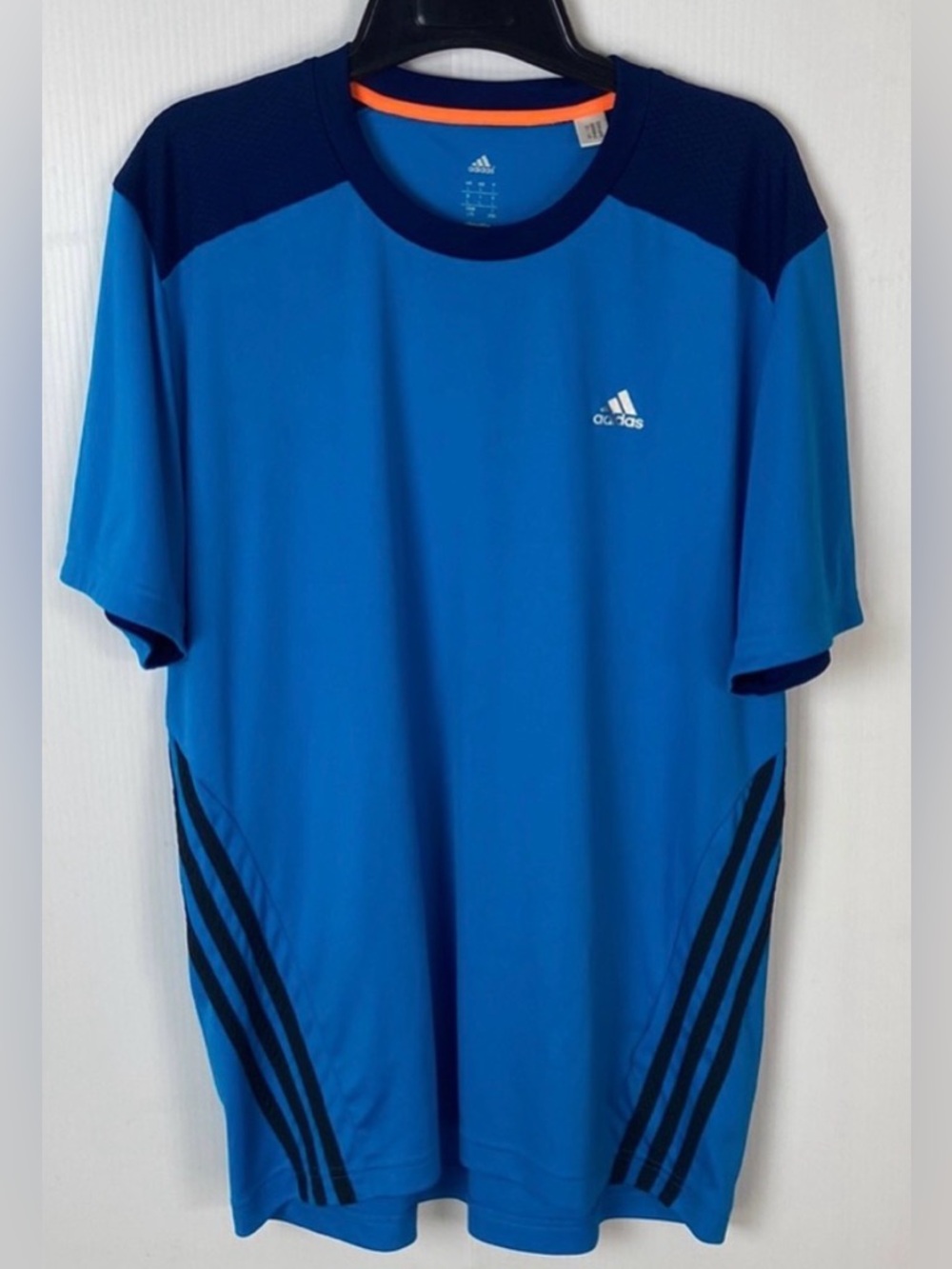 ADIDAS -  BLUE PERFORMANCE TRAINING T-SHIRT WITH CLIMACOOL TECHNOLOGY